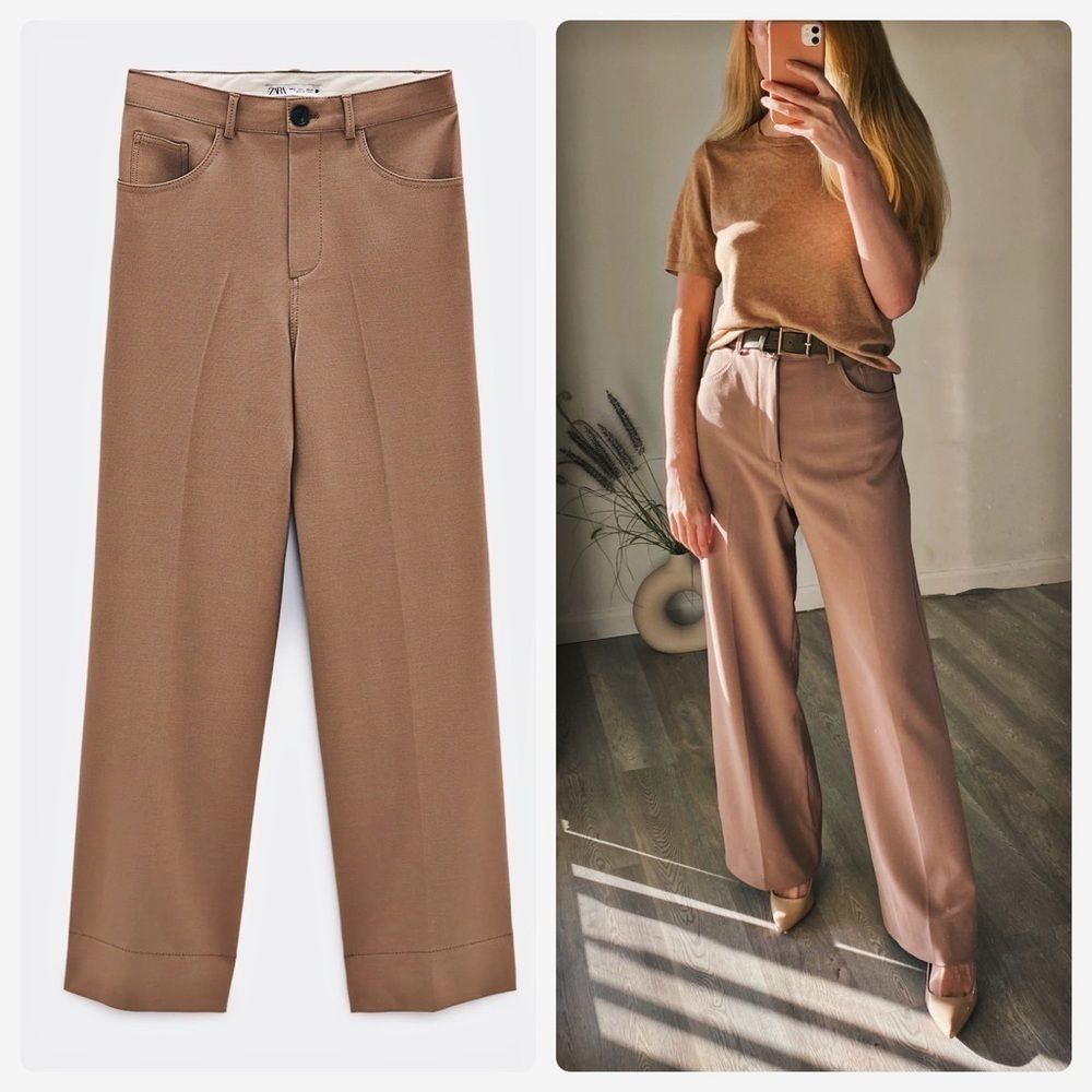 Zara pants wide leg new neutrals
